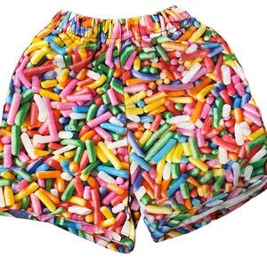 Romey Loves Lulu Shorts Kids Size 6T Cotton Multi Color Sprinkles Elastic Waist